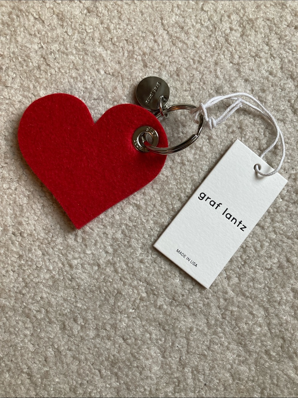 graf lantz merino wool heart key fob